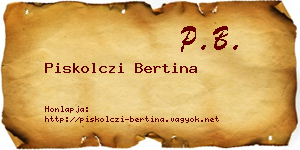 Piskolczi Bertina névjegykártya